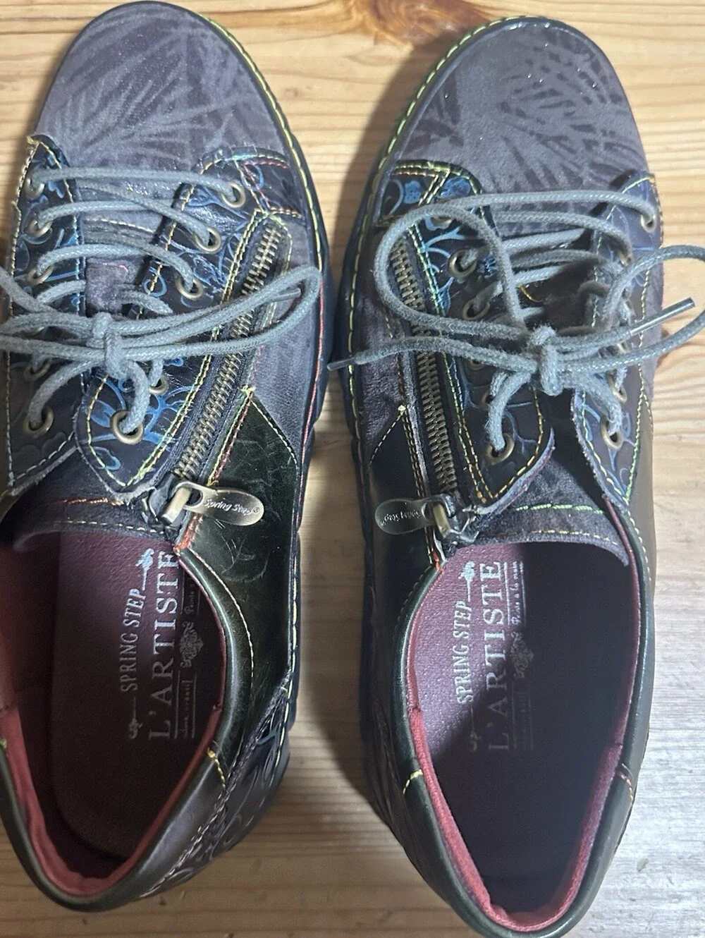L Artiste Danli Artsy Sparkly Comfort Oxford Sneaker Shoes  Floral 40 US 9/9.5